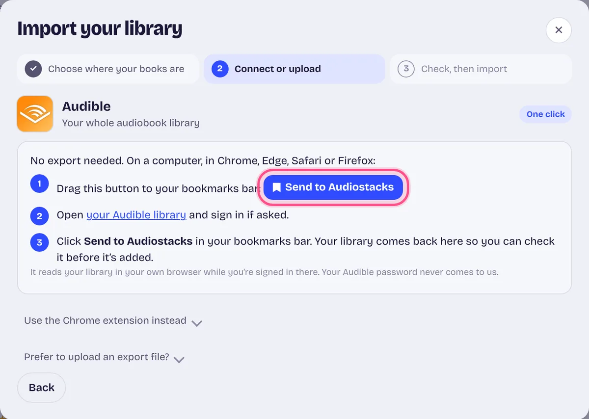 Drag the button to your bookmarks bar