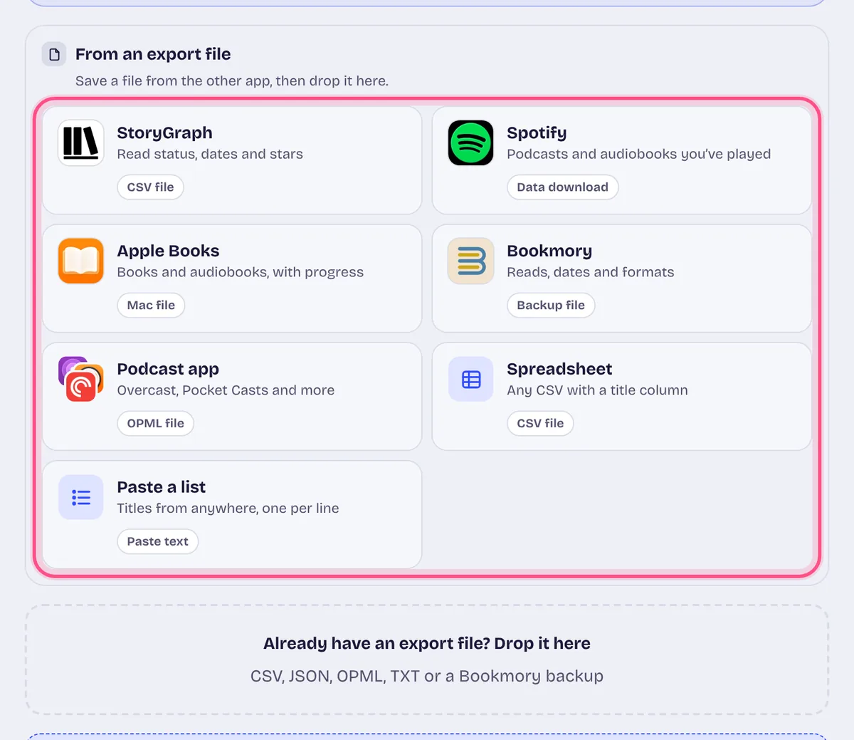 Open Import and pick the app