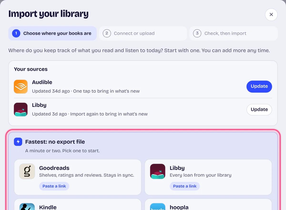 Open Import, then Goodreads