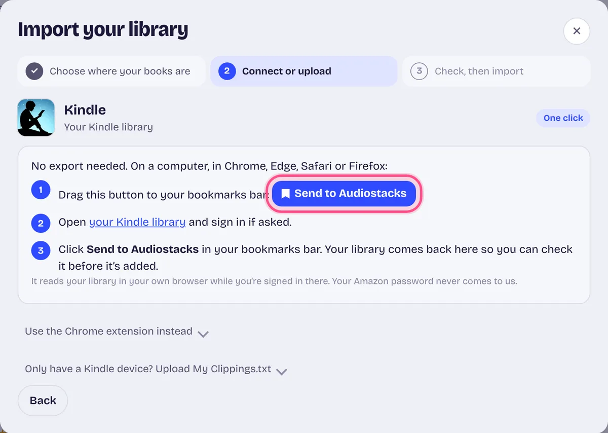 Drag the button to your bookmarks bar