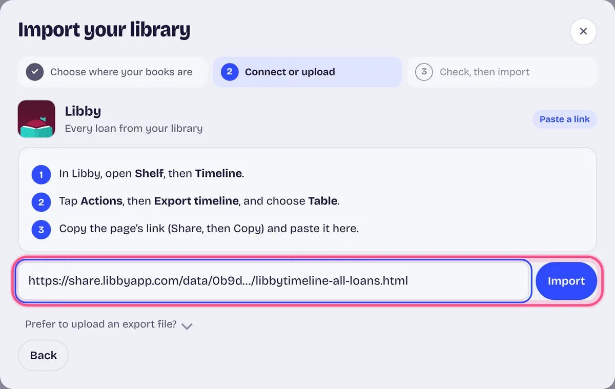 Paste the link in Audiostacks