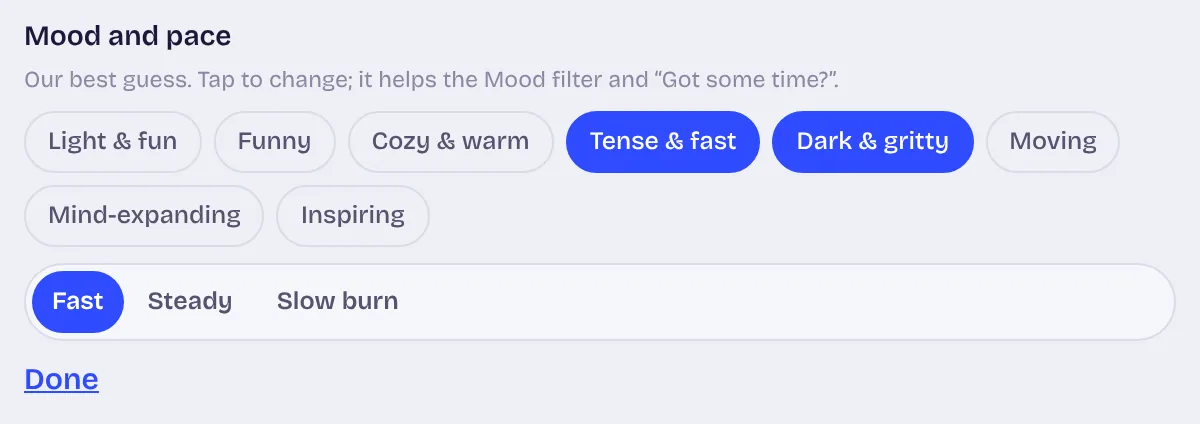 Tune a title’s mood