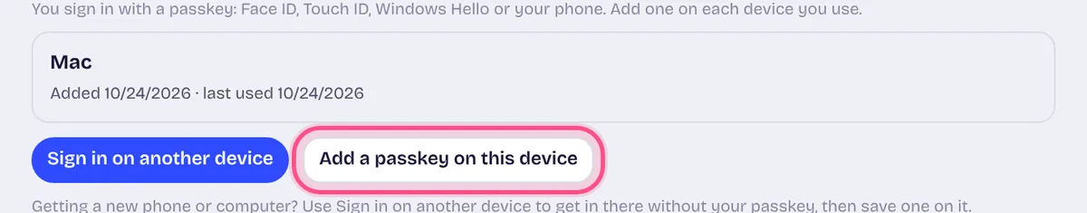 Add one on this device